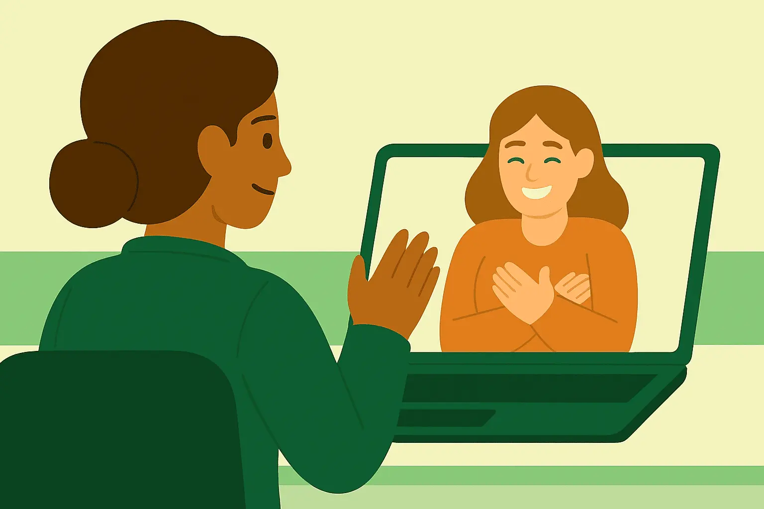 Illustration of connection of the therapist/life coach with the client